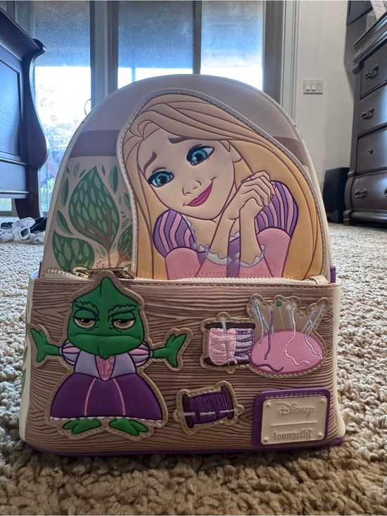 Loungefly Handbags - Loungefly Rapunzel Appliqué Mini Backpack - Pink, Purple, Green, Tan